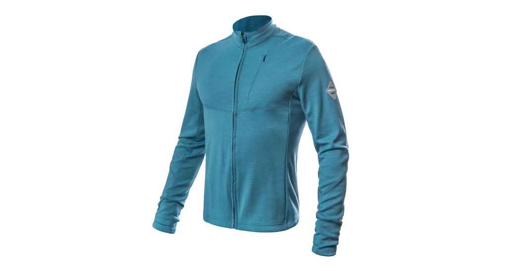 Pánská mikina celozip SENSOR MERINO UPPER mint blue 