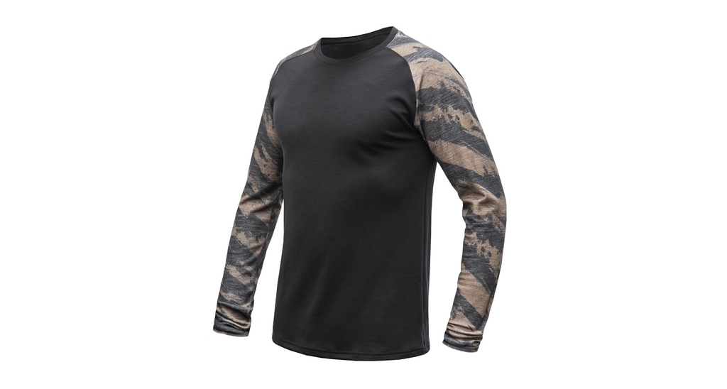 Pánské triko dl.rukáv SENSOR MERINO BLEND IMPRESS černá/brush 