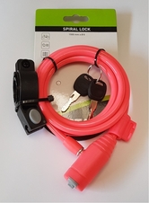 Zámek WAG lanko 1500x8mm spirála červený