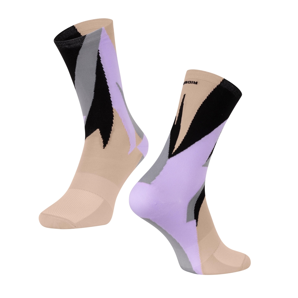 Ponožky FORCE FREERIDE,krém-růžovo-šedé