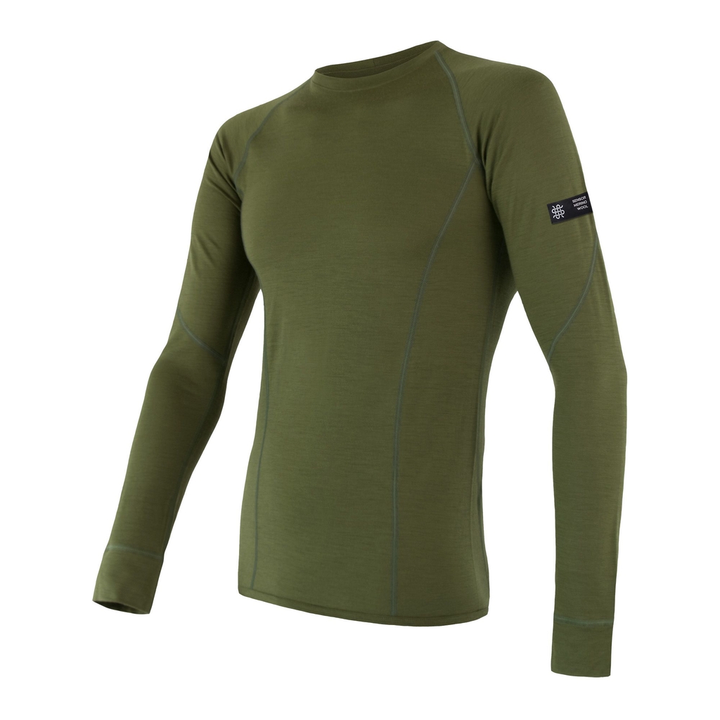 Pánské triko dl.rukáv SENSOR MERINO ACTIVE safari green 