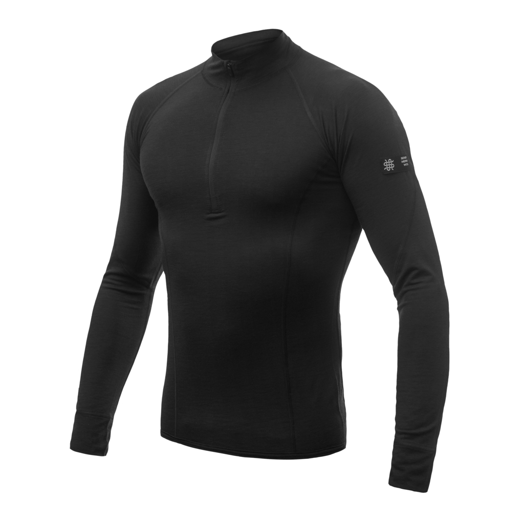 Pánské triko dl.rukáv stoják zip SENSOR MERINO ACTIVE černá 