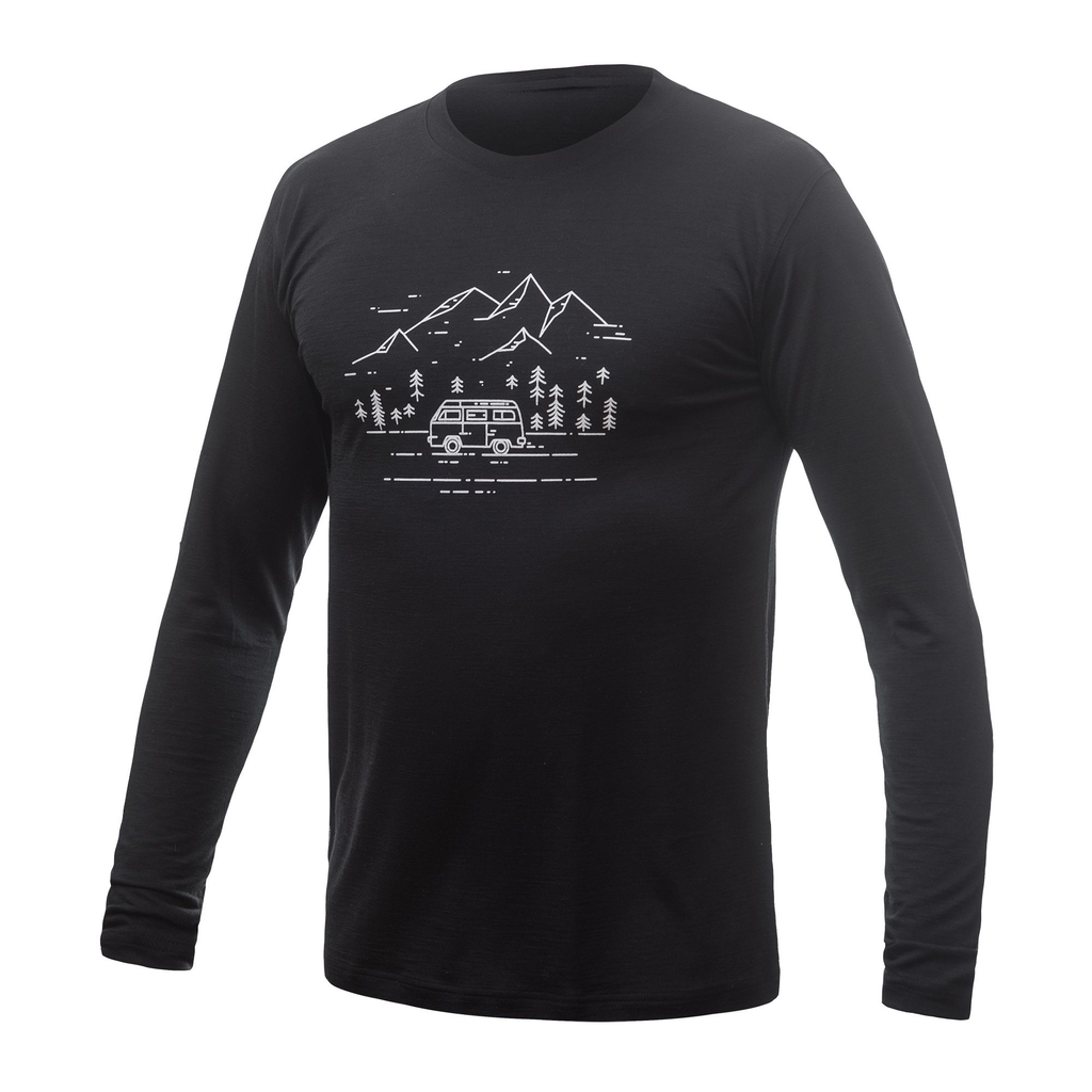 Pánské triko dl.rukáv SENSOR MERINO ACTIVE VAN LIFE černá 