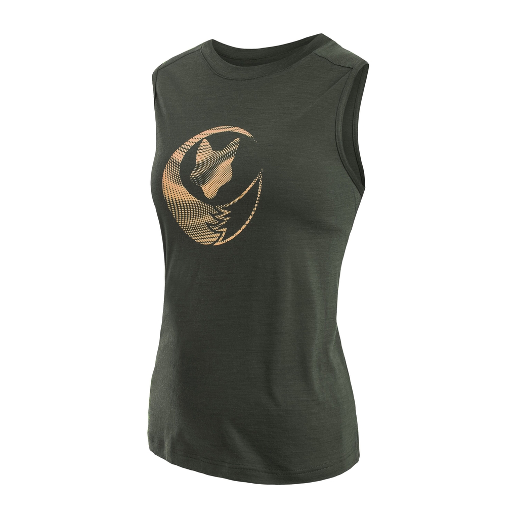 Dámské triko bez rukávu SENSOR MERINO AIR FOX olive green 
