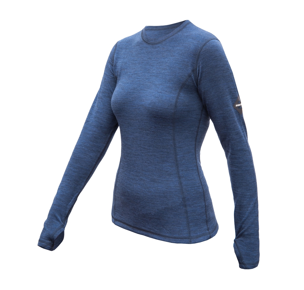 Dámské triko dl.rukáv SENSOR MERINO BOLD cool blue 