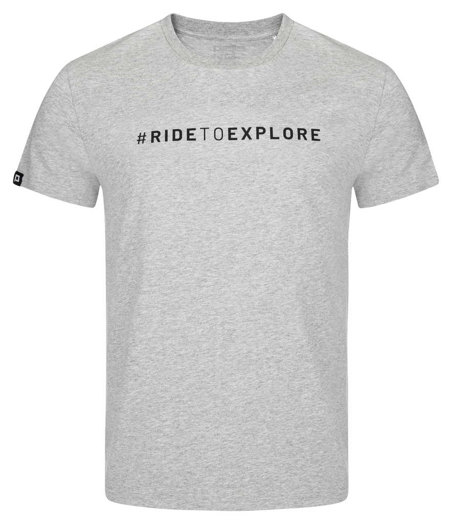 Tričko Pells Journey s logem #RIDETOEXPLORE Grey