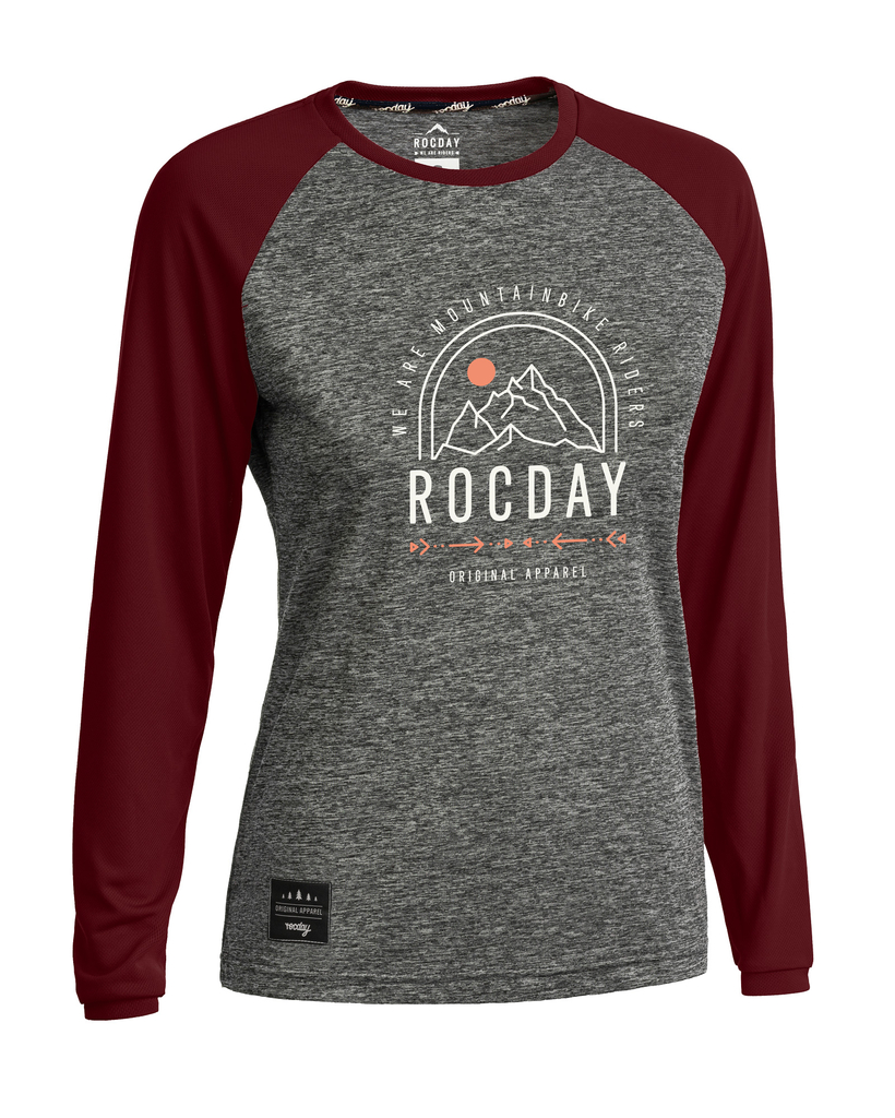 Dámský dres s dlouhým rukávem ROCDAY Camber Melange/Burgundy